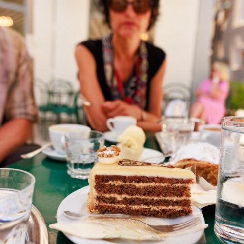 Traditional Austrian pastry and coffee during a Salzburg Food Tour – guided culinary walking experience in Salzburg, Austria.