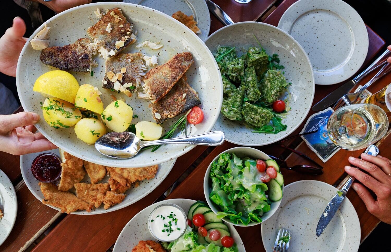 A delicious spread of traditional Austrian savory dishes enjoyed during our Food Tours in Salzburg.